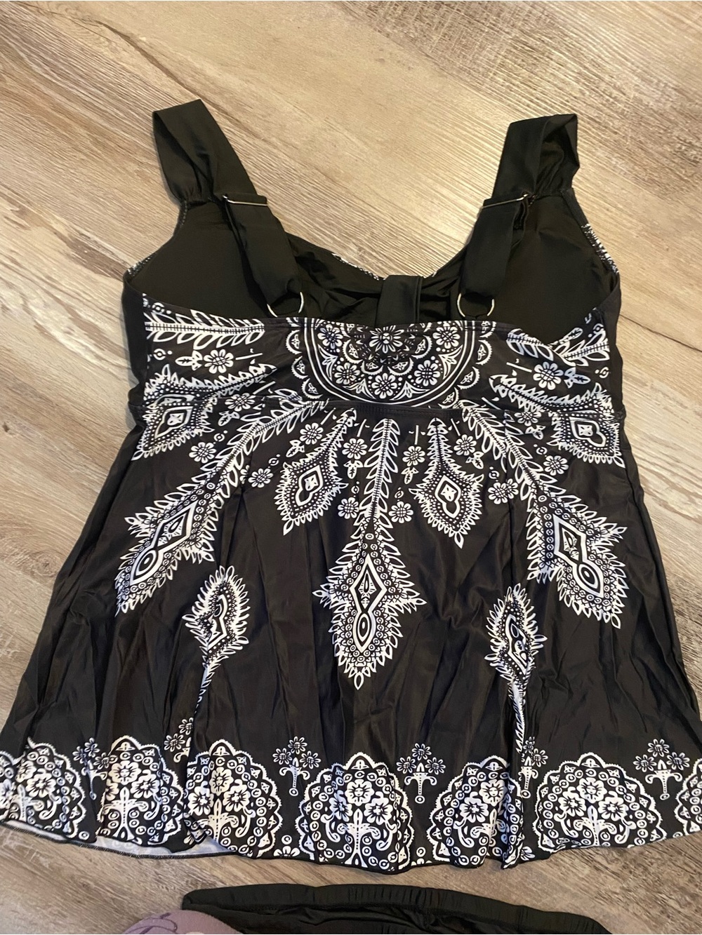 Womens Plus Size 2pc Swimsuit Tankini Swimdress Black & White US Size 20 - Picture 5 of 13